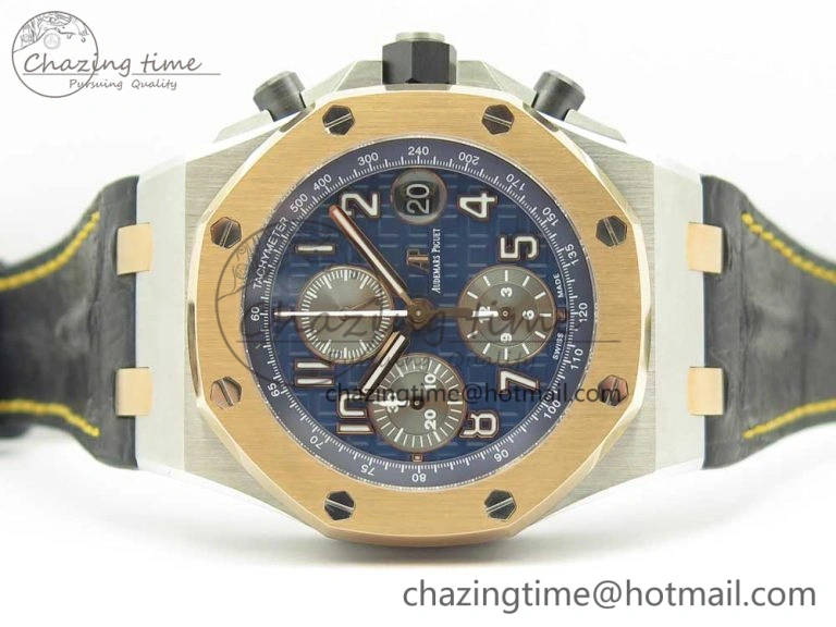 Royal Oak Offshore Bucherer JF Best Edition Two Tone Blue Dial on Black Leather Strap A3126