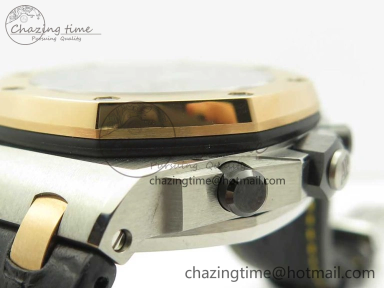 Royal Oak Offshore Bucherer JF Best Edition Two Tone Blue Dial on Black Leather Strap A3126