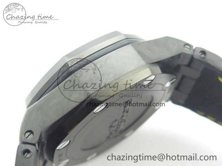 Royal Oak Offshore Bumble Bee Forged Carbon 1:1 JF Best Edition On Leather Strap A7750 V2 w- Cyclops