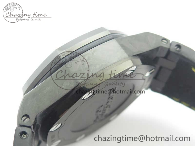 Royal Oak Offshore Bumble Bee Forged Carbon 1:1 JF Best Edition On Leather Strap A7750 V2 w- Cyclops