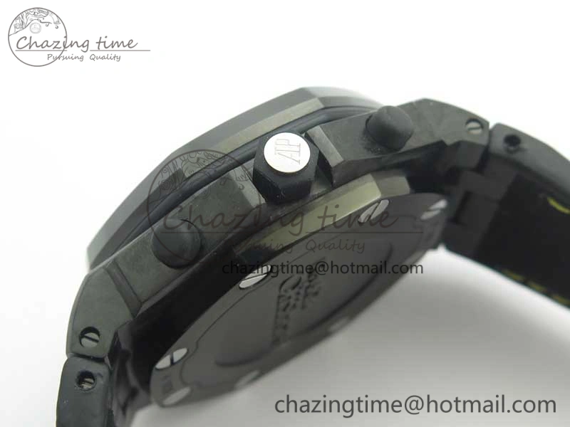 Royal Oak Offshore Bumble Bee Forged Carbon 1:1 JF Best Edition On Leather Strap A7750 V2 w- Cyclops
