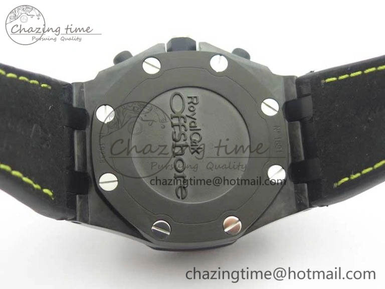 Royal Oak Offshore Bumble Bee Forged Carbon 1:1 JF Best Edition On Leather Strap A7750 V2 w- Cyclops