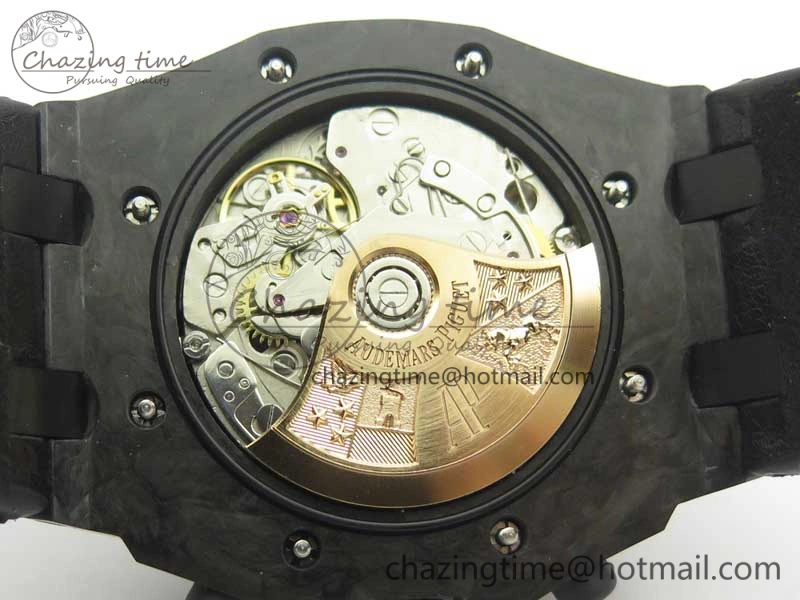 Royal Oak Offshore Bumble Bee Forged Carbon 1:1 JF Best Edition On Leather Strap A7750 V2 w- Cyclops