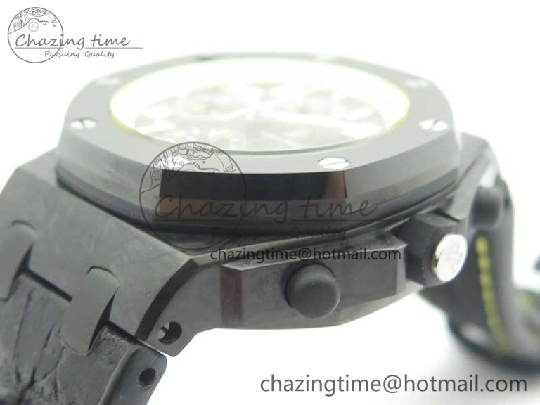 Royal Oak Offshore Bumble Bee Forged Carbon 1:1 JF Best Edition On Leather Strap A7750 V2 w- Cyclops