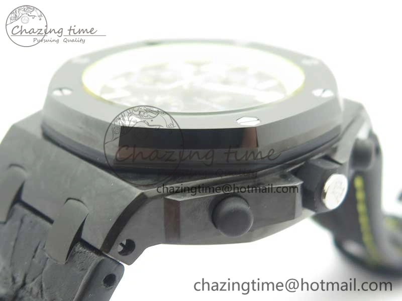 Royal Oak Offshore Bumble Bee Forged Carbon 1:1 JF Best Edition On Leather Strap A7750 V2 w- Cyclops