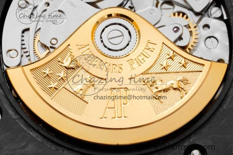 Royal Oak Offshore Bumble Bee Forged Carbon 1:1 JJF Best Edition on Yellow Rubber Strap A7750