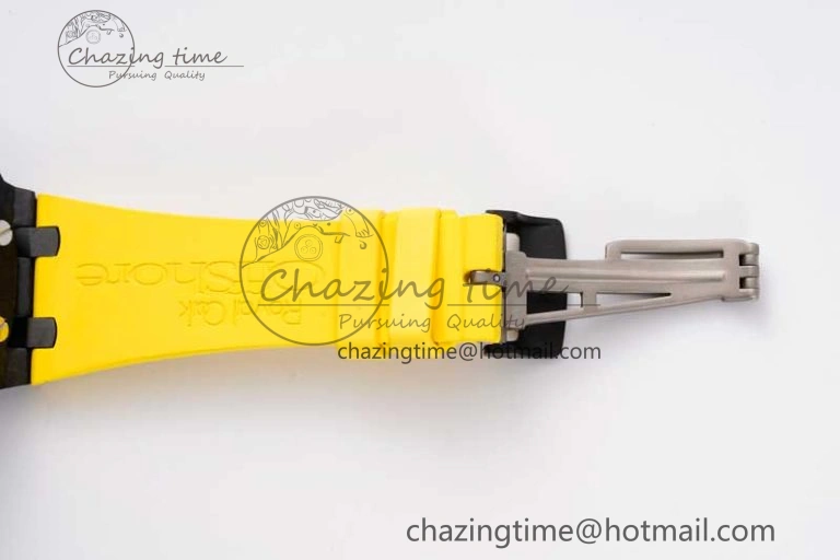 Royal Oak Offshore Bumble Bee Forged Carbon 1:1 JJF Best Edition on Yellow Rubber Strap A7750