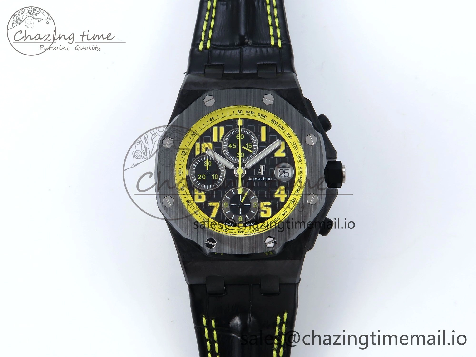 Royal Oak Offshore ‘Bumble Bee’ TKF Best Edition on Black Leather Strap A3126