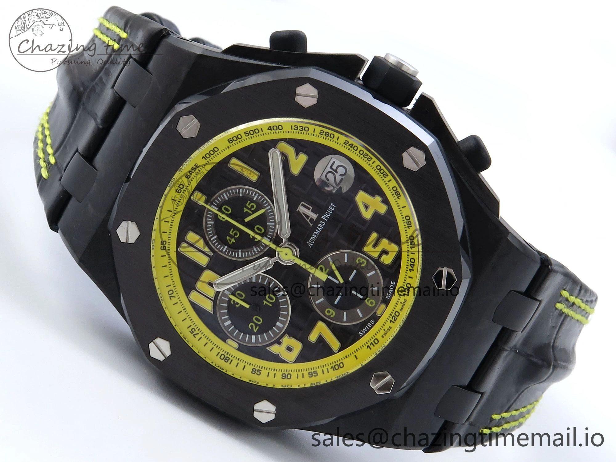 Royal Oak Offshore ‘Bumble Bee’ TKF Best Edition on Black Leather Strap A3126