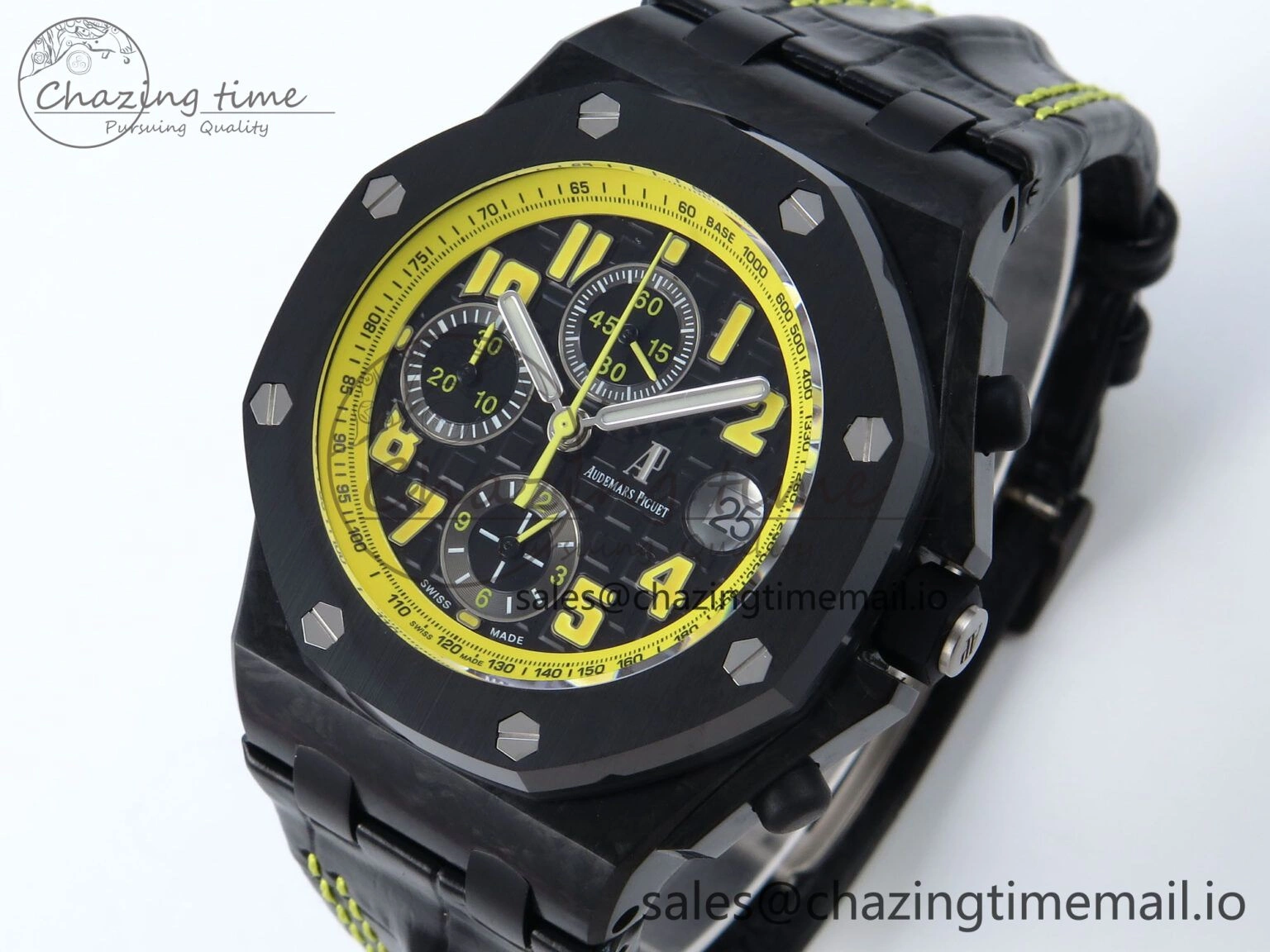 Royal Oak Offshore ‘Bumble Bee’ TKF Best Edition on Black Leather Strap A3126