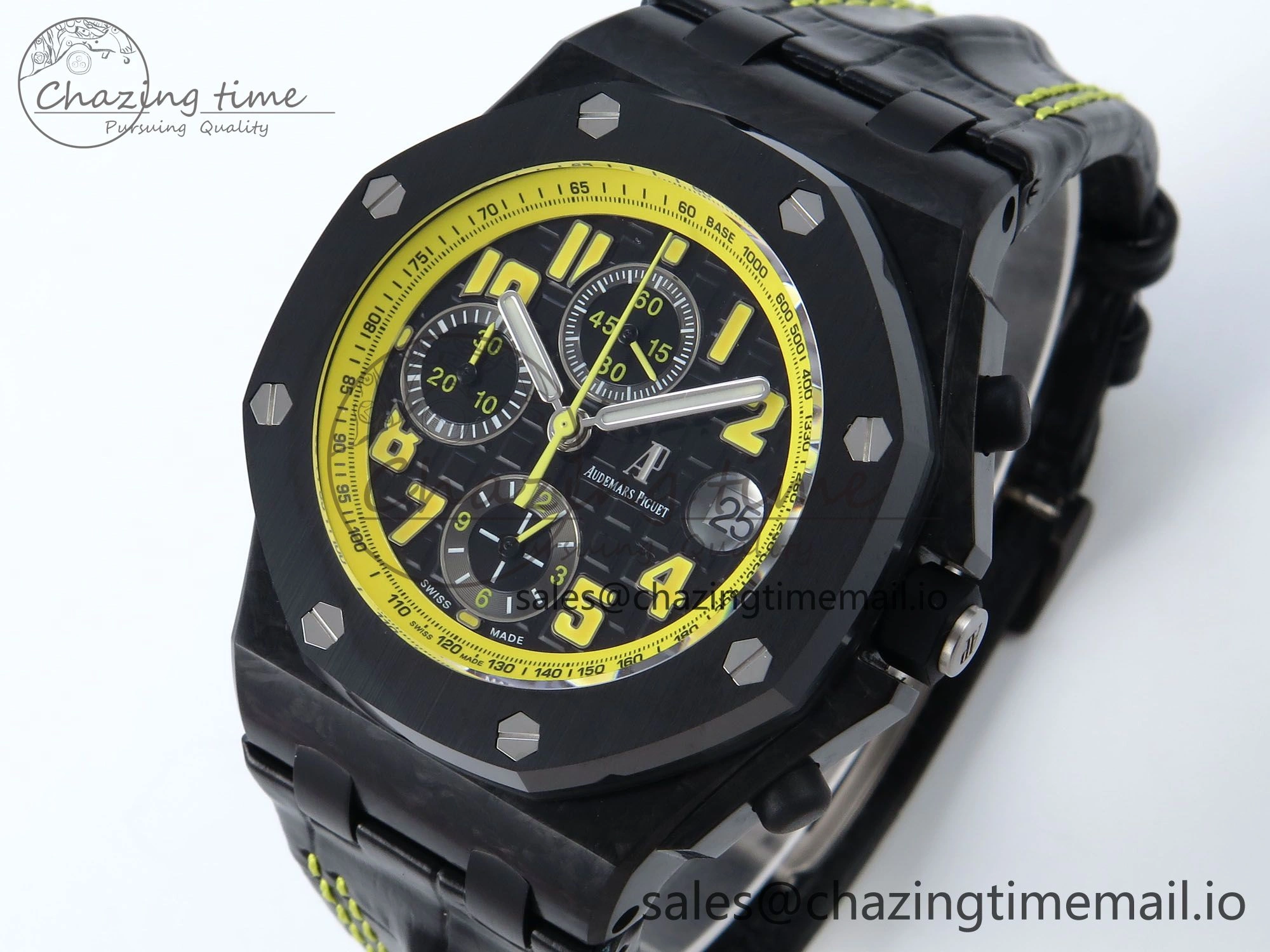 Royal Oak Offshore ‘Bumble Bee’ TKF Best Edition on Black Leather Strap A3126