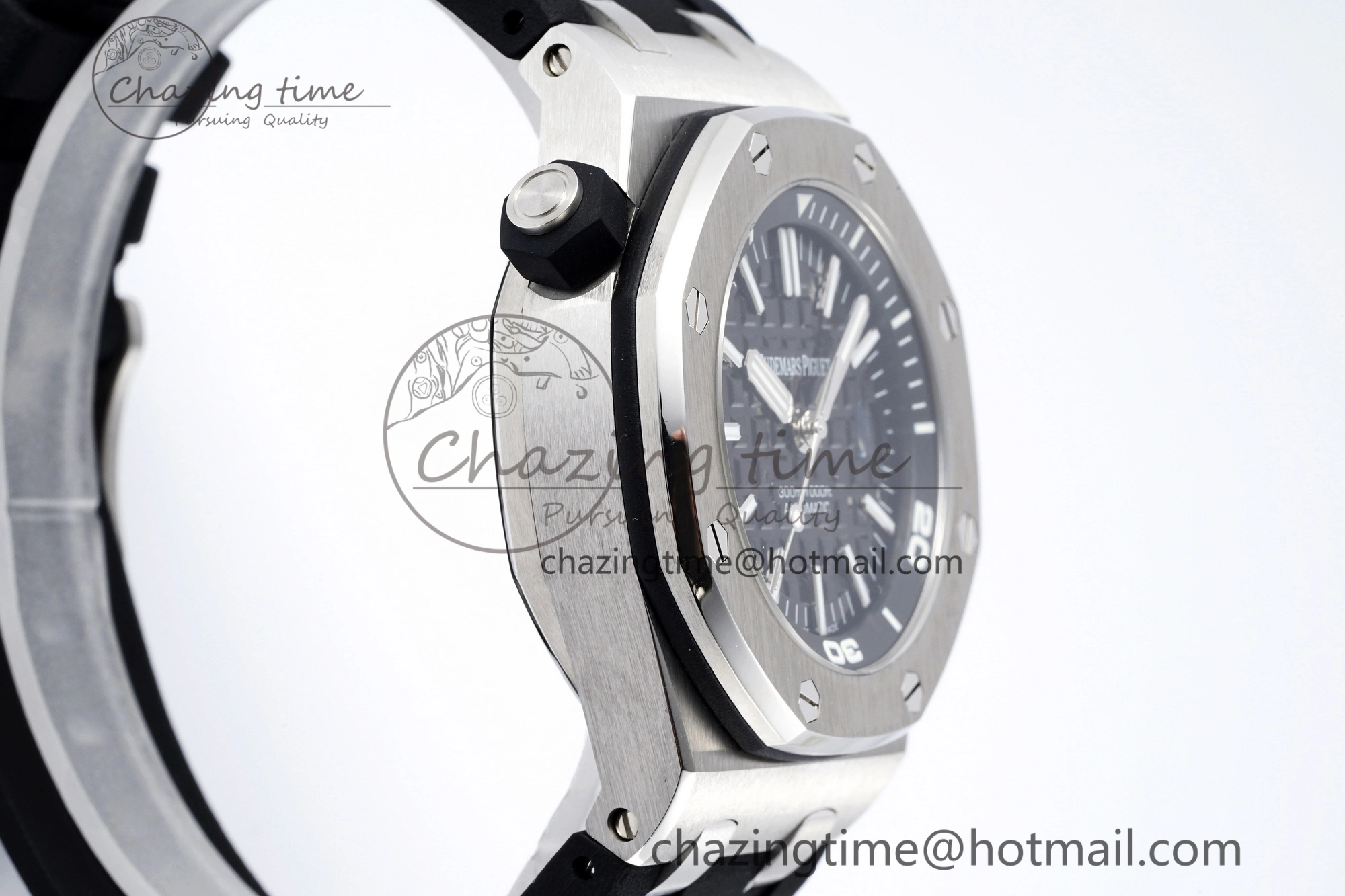 Royal Oak Offshore Diver 15703 APSF 1:1 Best Edition Black Dial on Black Rubber Strap A3120 Super Clone