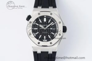 Royal Oak Offshore Diver 15703 APSF 1:1 Best Edition Black Dial on Black Rubber Strap A3120 Super Clone