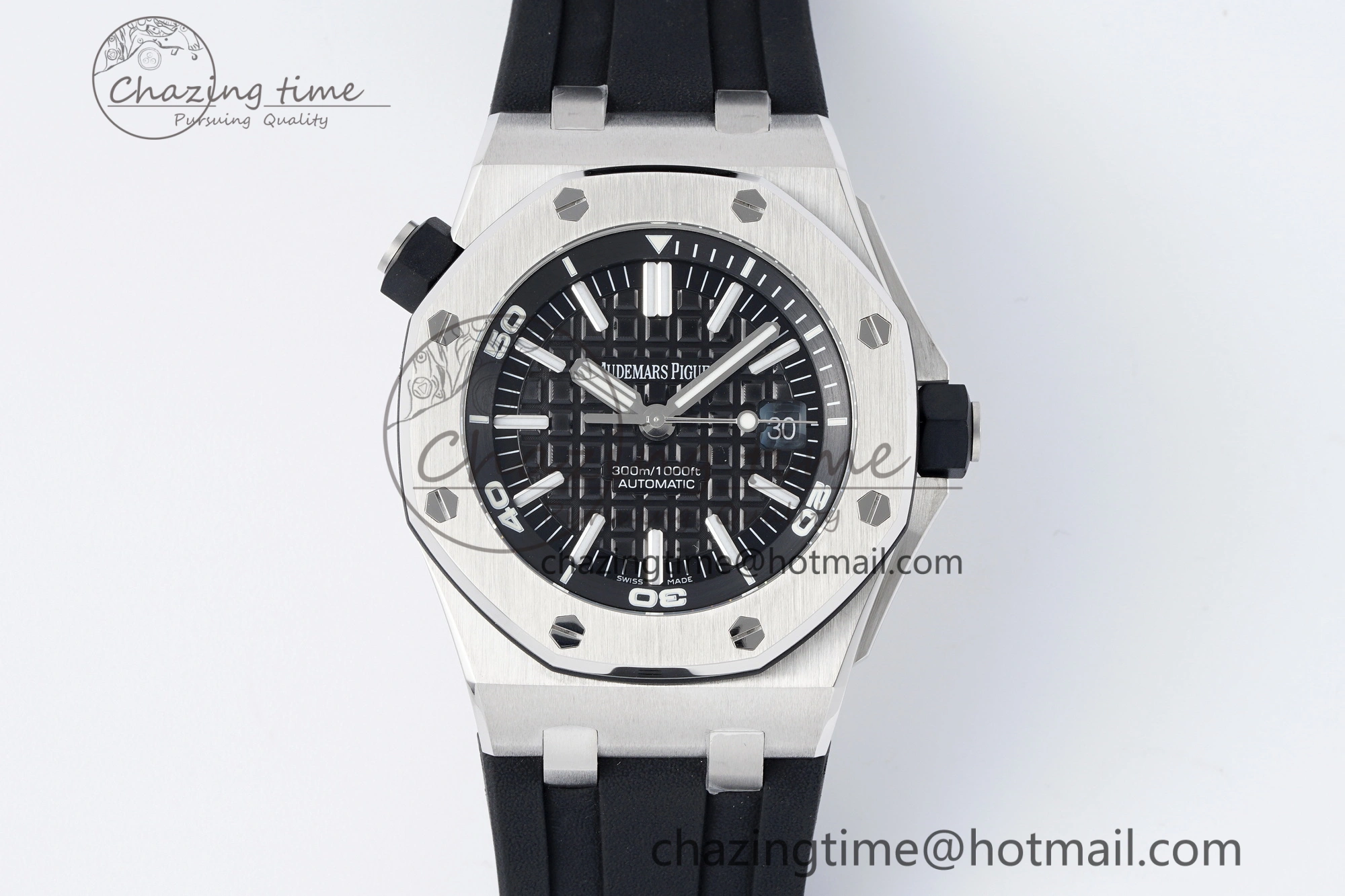 Royal Oak Offshore Diver 15703 APSF 1:1 Best Edition Black Dial on Black Rubber Strap A3120 Super Clone