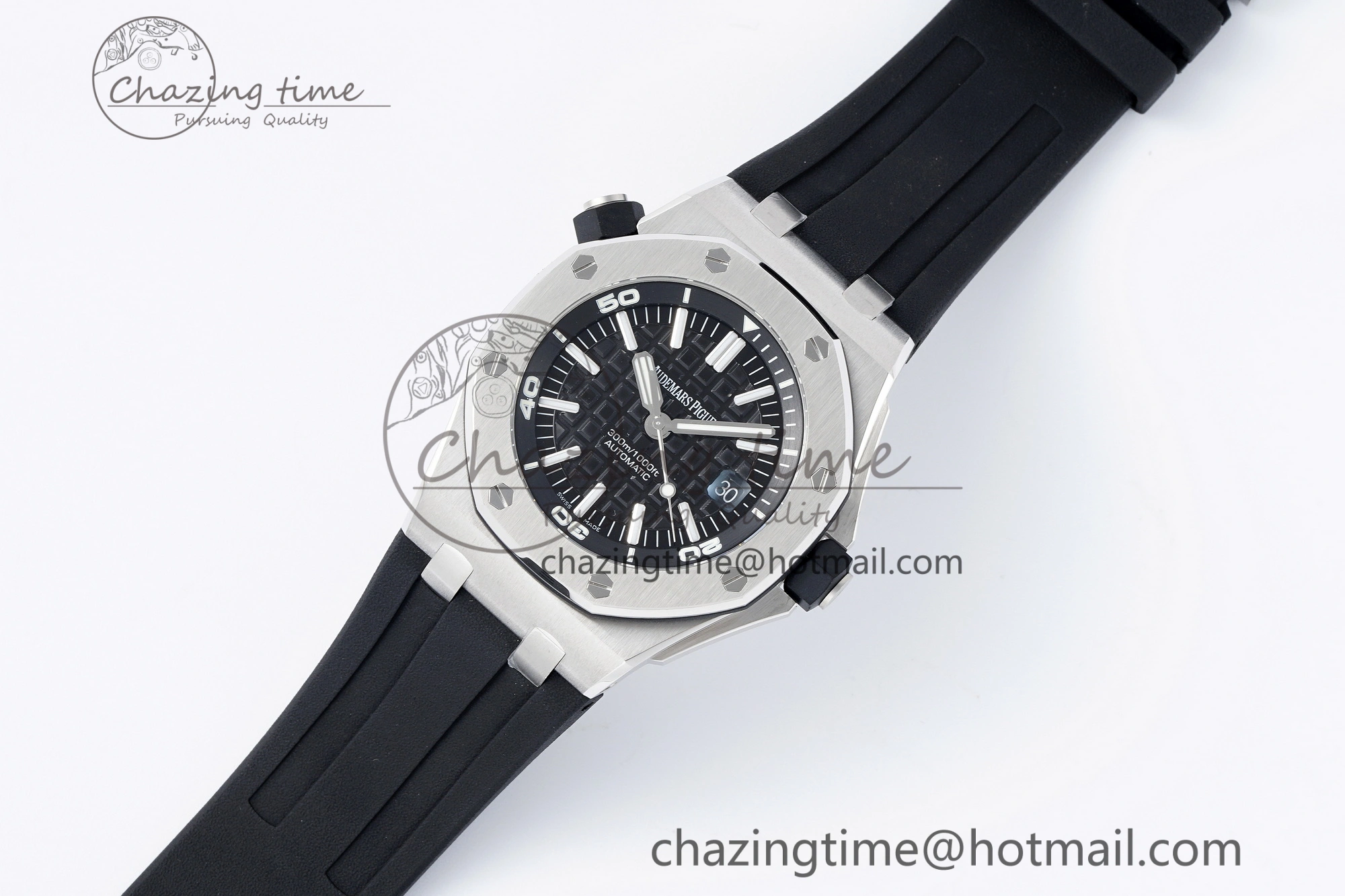 Royal Oak Offshore Diver 15703 APSF 1:1 Best Edition Black Dial on Black Rubber Strap A3120 Super Clone