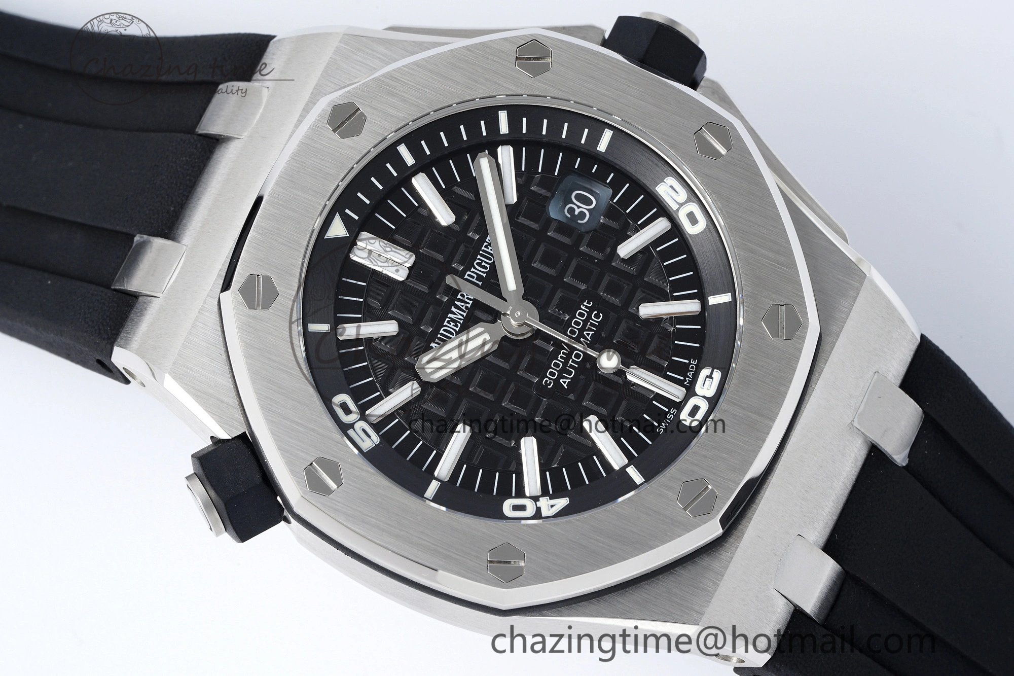 Royal Oak Offshore Diver 15703 APSF 1:1 Best Edition Black Dial on Black Rubber Strap A3120 Super Clone