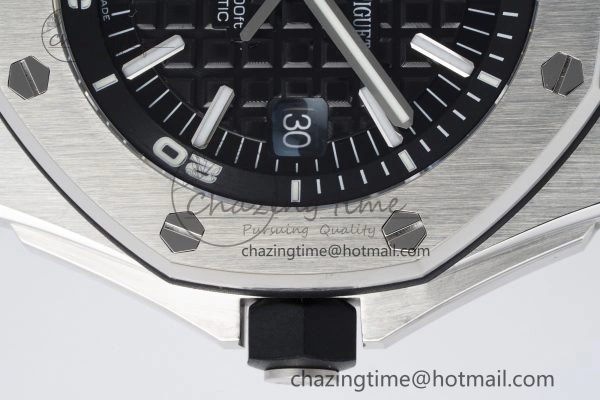 Royal Oak Offshore Diver 15703 APSF 1:1 Best Edition Black Dial on Black Rubber Strap A3120 Super Clone