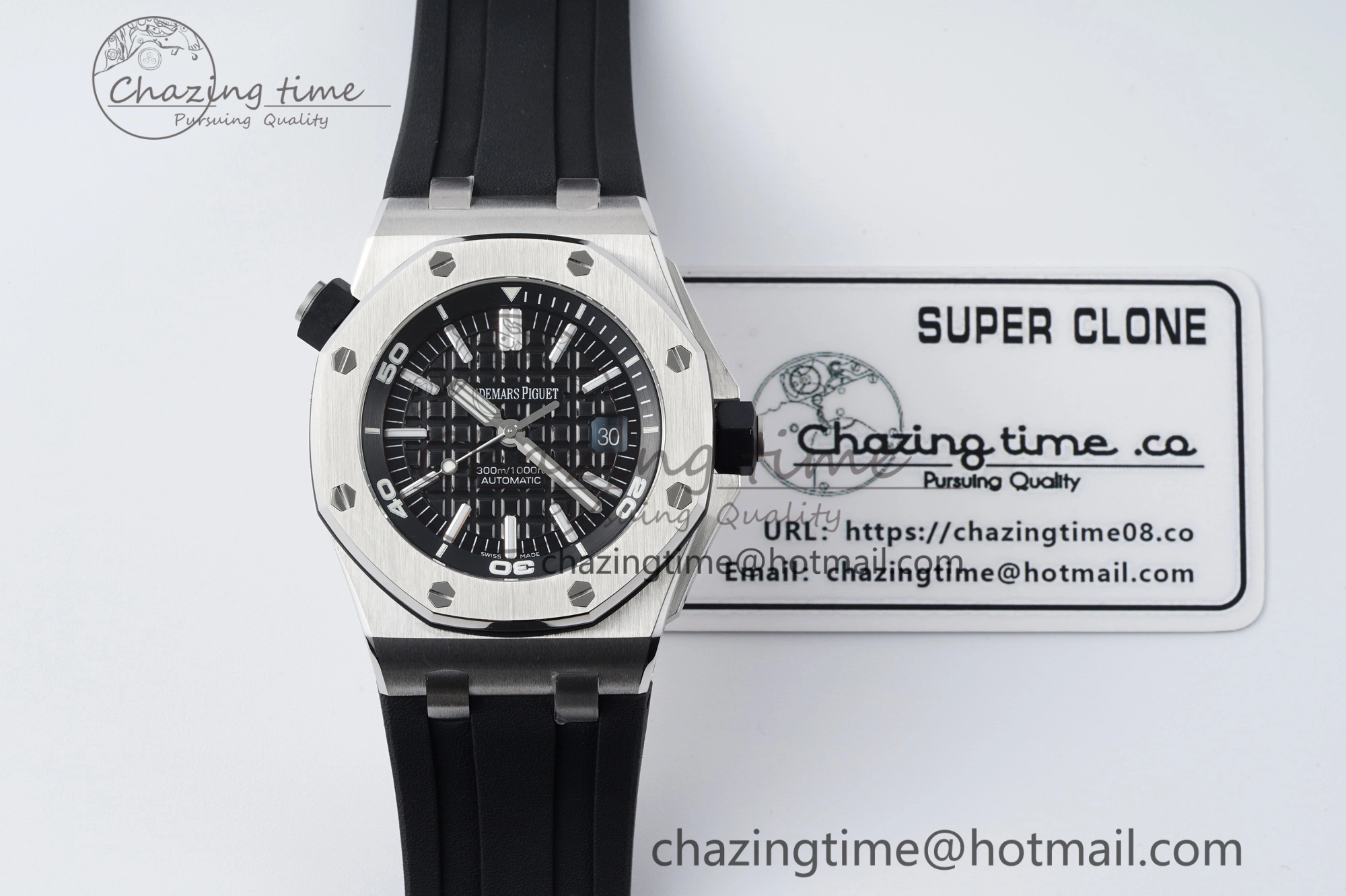 Royal Oak Offshore Diver 15703 APSF 1:1 Best Edition Black Dial on Black Rubber Strap A3120 Super Clone
