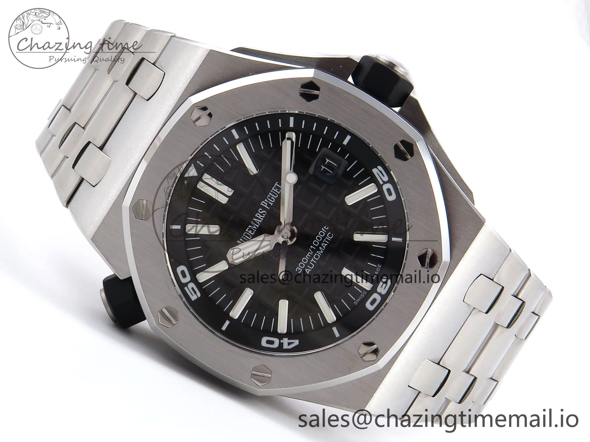 Royal Oak Offshore Diver 15703 APSF 1:1 Best Edition Black Dial on SS Bracelet SA3120 Super Clone