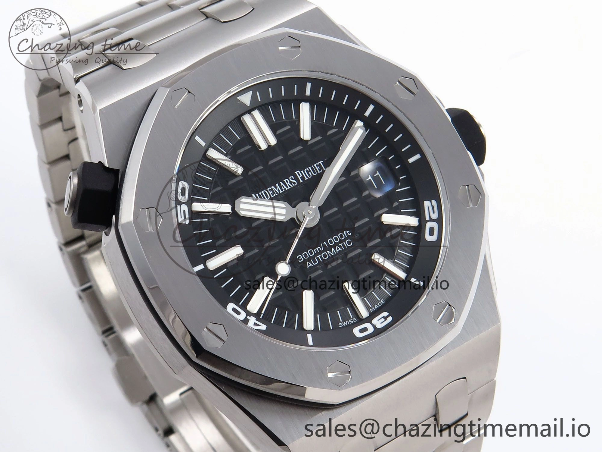 Royal Oak Offshore Diver 15703 APSF 1:1 Best Edition Black Dial on SS Bracelet SA3120 Super Clone