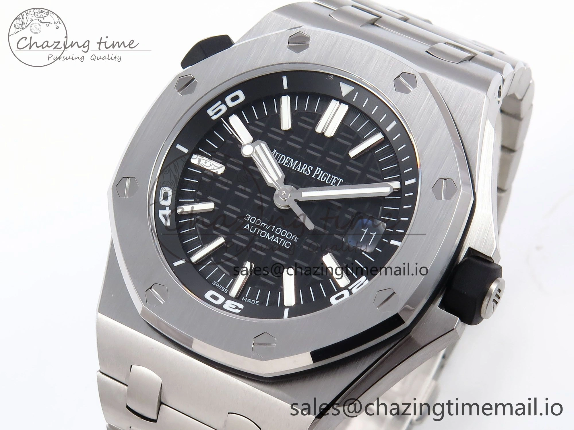 Royal Oak Offshore Diver 15703 APSF 1:1 Best Edition Black Dial on SS Bracelet SA3120 Super Clone