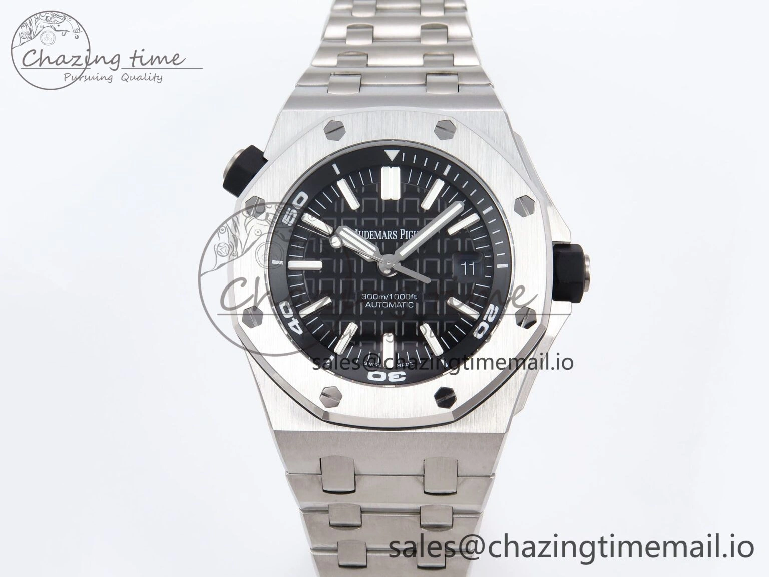 Royal Oak Offshore Diver 15703 APSF 1:1 Best Edition Black Dial on SS Bracelet SA3120 Super Clone