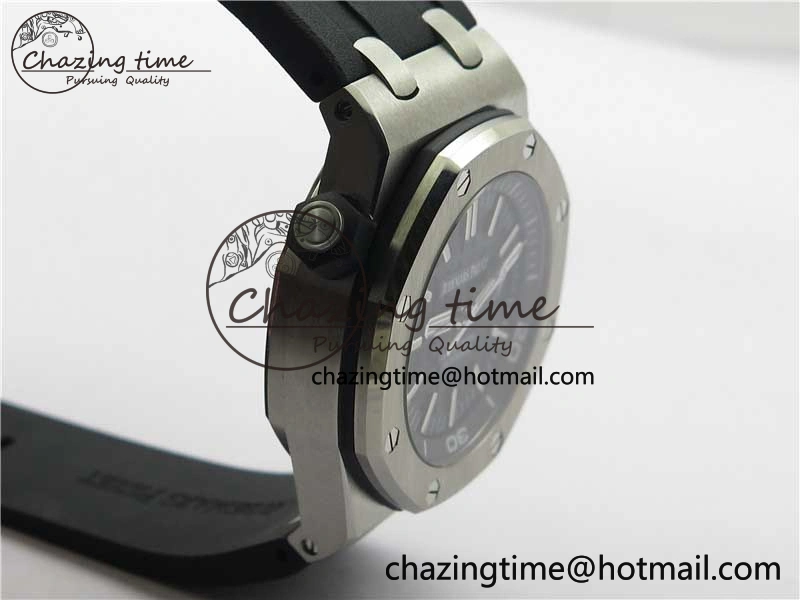 Royal Oak Offshore Diver 15703 ZF 1:1 Best Edition Black Dial on Black Rubber Strap A2824
