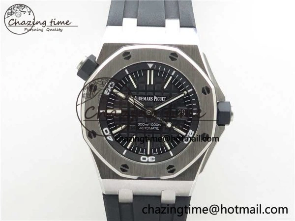 Royal Oak Offshore Diver 15703 ZF 1:1 Best Edition Black Dial on Black Rubber Strap A2824