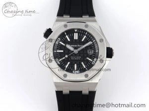 Royal Oak Offshore Diver 15703 ZF 1:1 Best Edition Black Dial on Black Rubber Strap SA3120 Super Clone V2