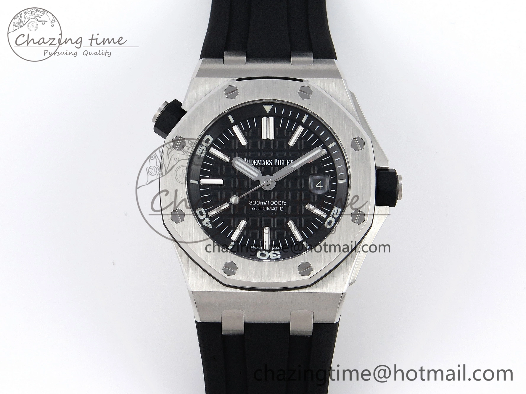 Royal Oak Offshore Diver 15703 ZF 1:1 Best Edition Black Dial on Black Rubber Strap SA3120 Super Clone V2