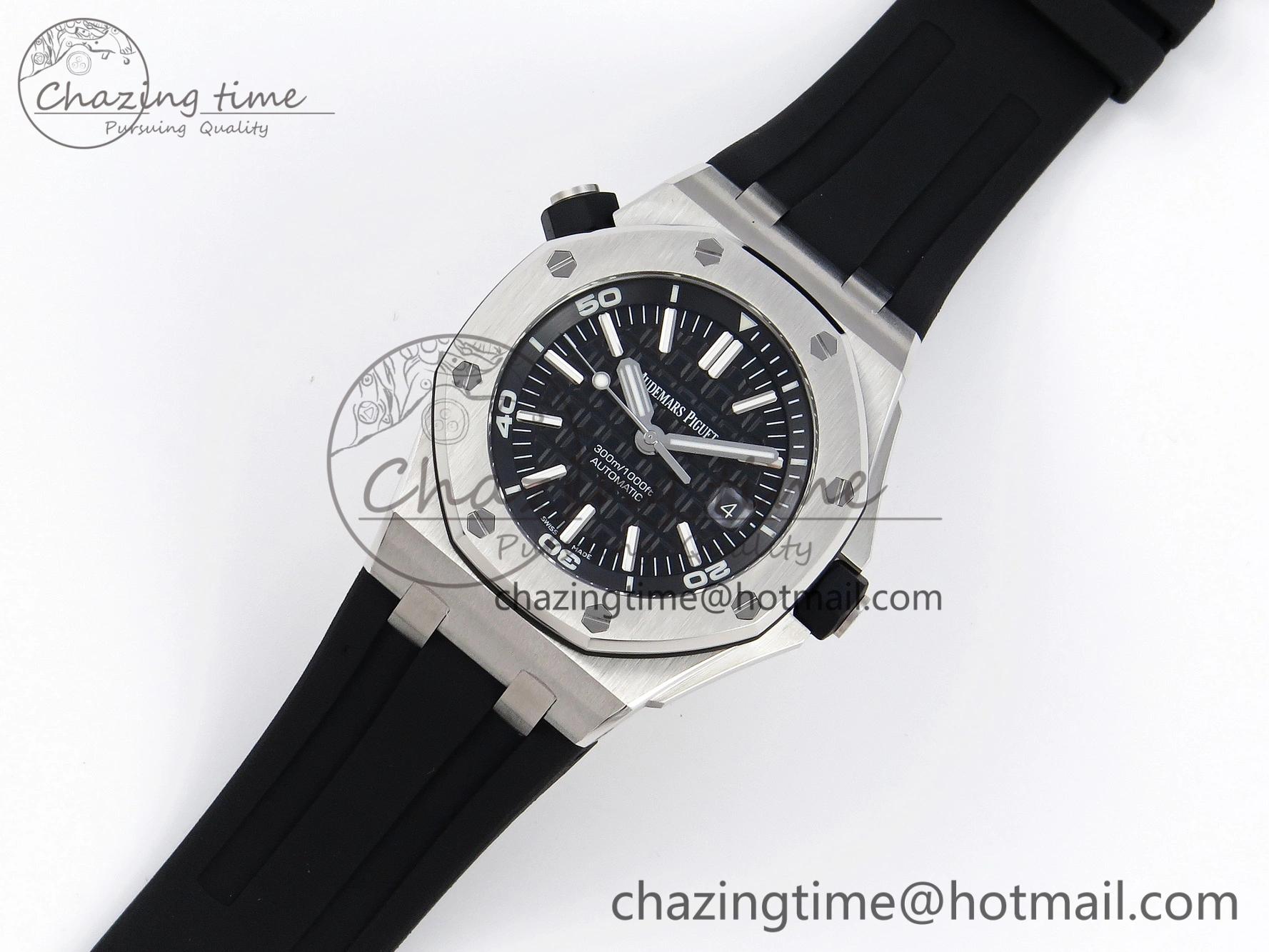 Royal Oak Offshore Diver 15703 ZF 1:1 Best Edition Black Dial on Black Rubber Strap SA3120 Super Clone V2