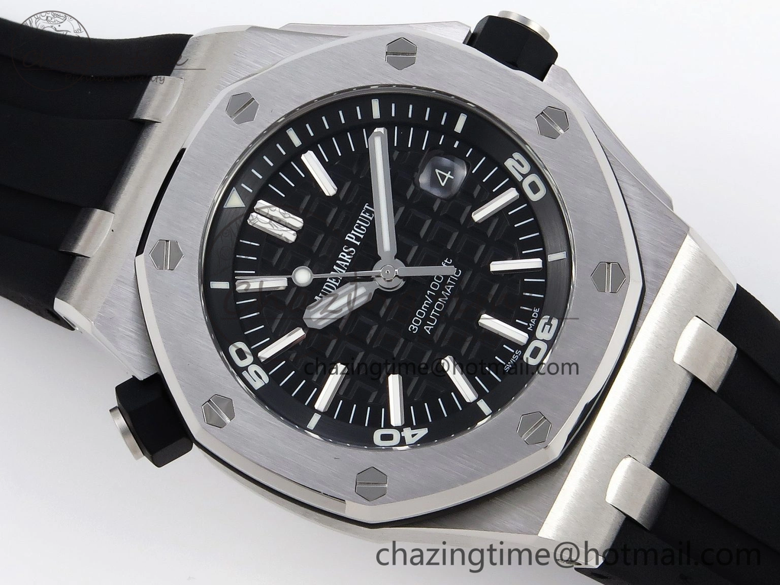 Royal Oak Offshore Diver 15703 ZF 1:1 Best Edition Black Dial on Black Rubber Strap SA3120 Super Clone V2