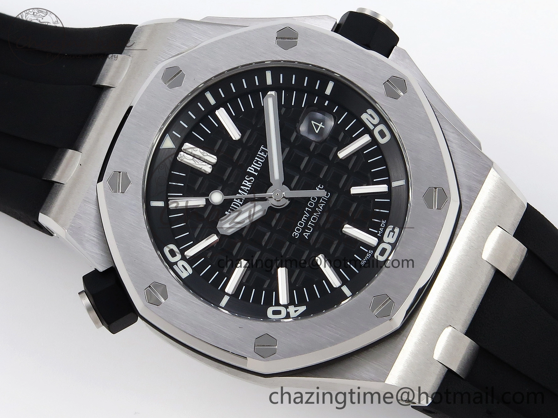 Royal Oak Offshore Diver 15703 ZF 1:1 Best Edition Black Dial on Black Rubber Strap SA3120 Super Clone V2