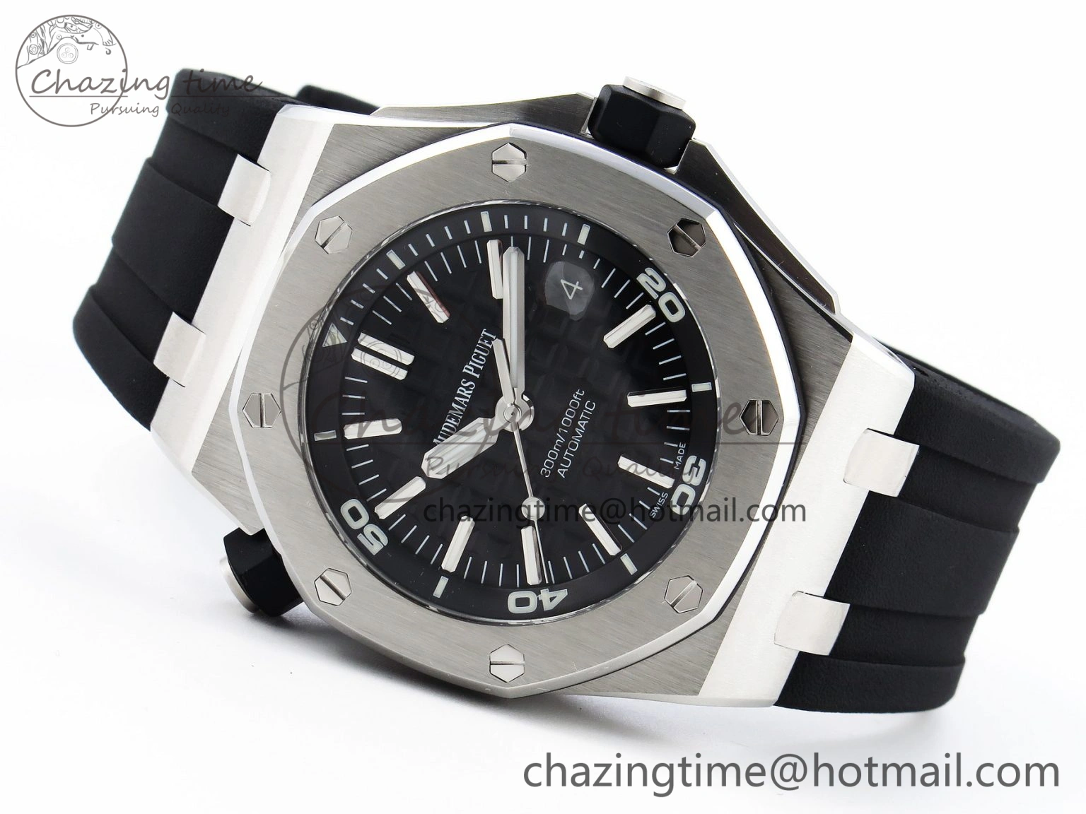 Royal Oak Offshore Diver 15703 ZF 1:1 Best Edition Black Dial on Black Rubber Strap SA3120 Super Clone V2