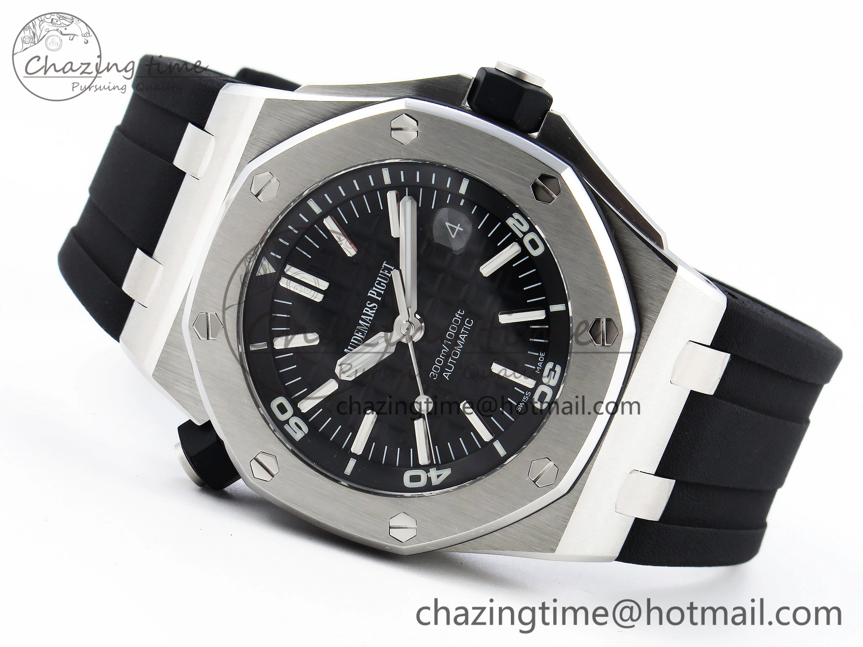 Royal Oak Offshore Diver 15703 ZF 1:1 Best Edition Black Dial on Black Rubber Strap SA3120 Super Clone V2