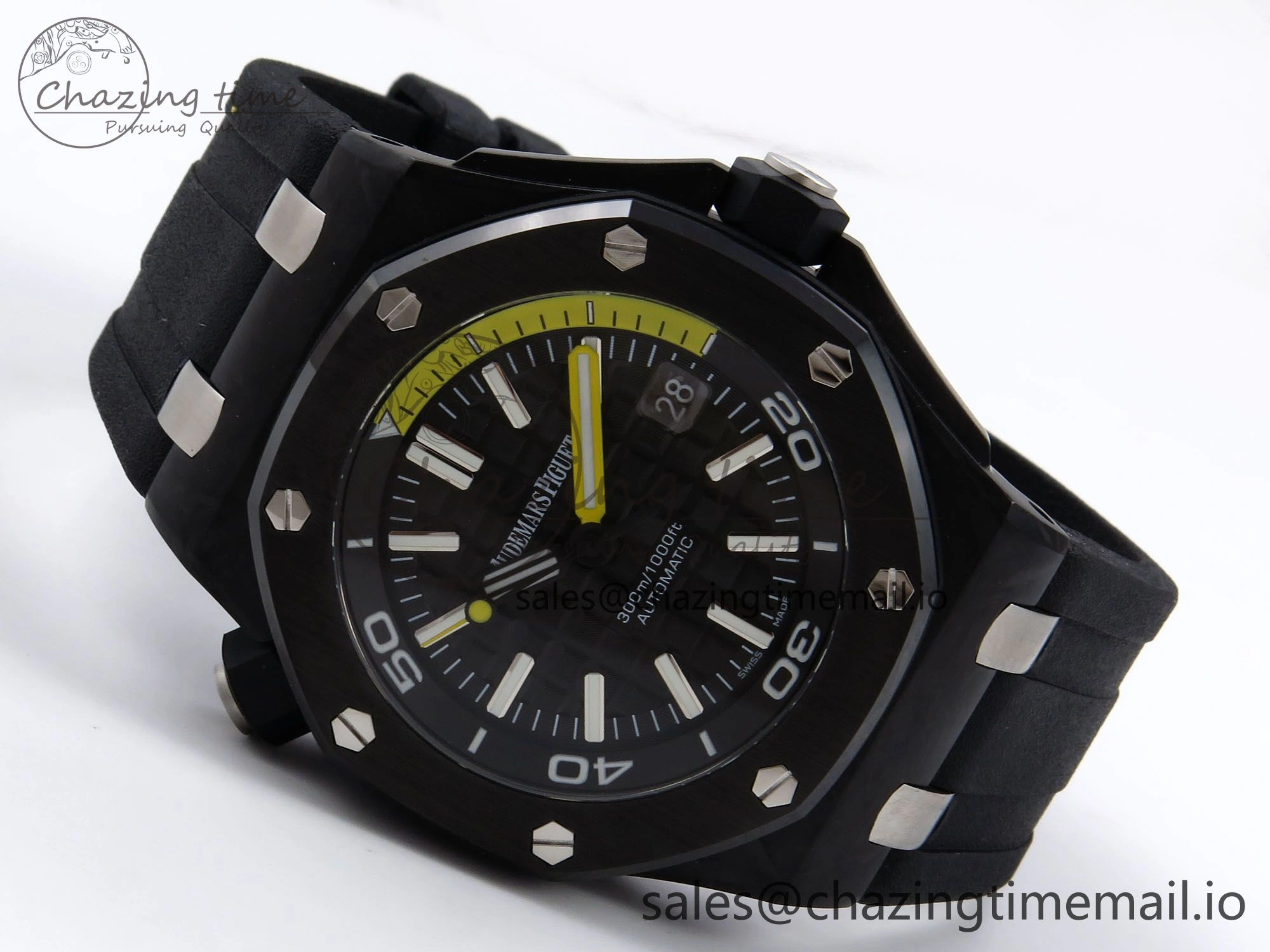 Royal Oak Offshore Diver 15706 Forged Carbon IPF Best Edition on Rubber Strap MIYOTA 9015