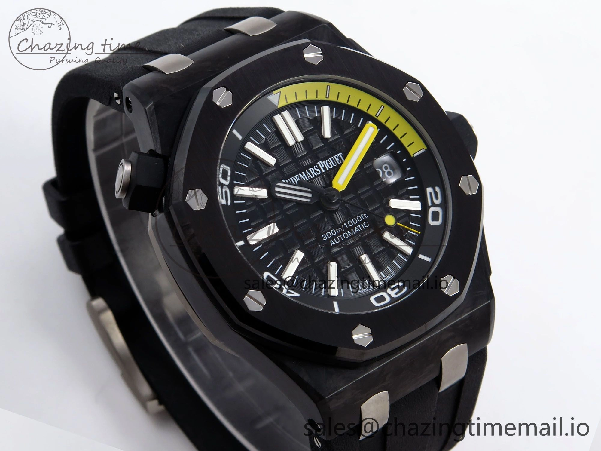 Royal Oak Offshore Diver 15706 Forged Carbon IPF Best Edition on Rubber Strap MIYOTA 9015