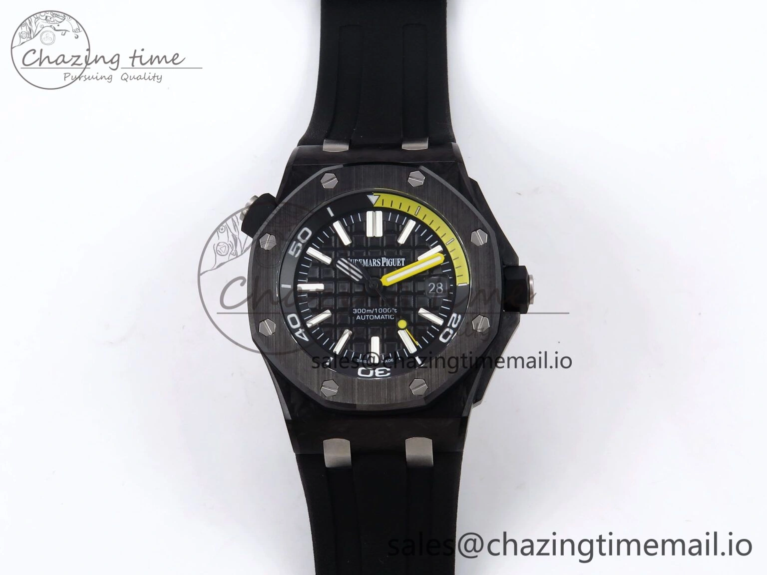 Royal Oak Offshore Diver 15706 Forged Carbon IPF Best Edition on Rubber Strap MIYOTA 9015