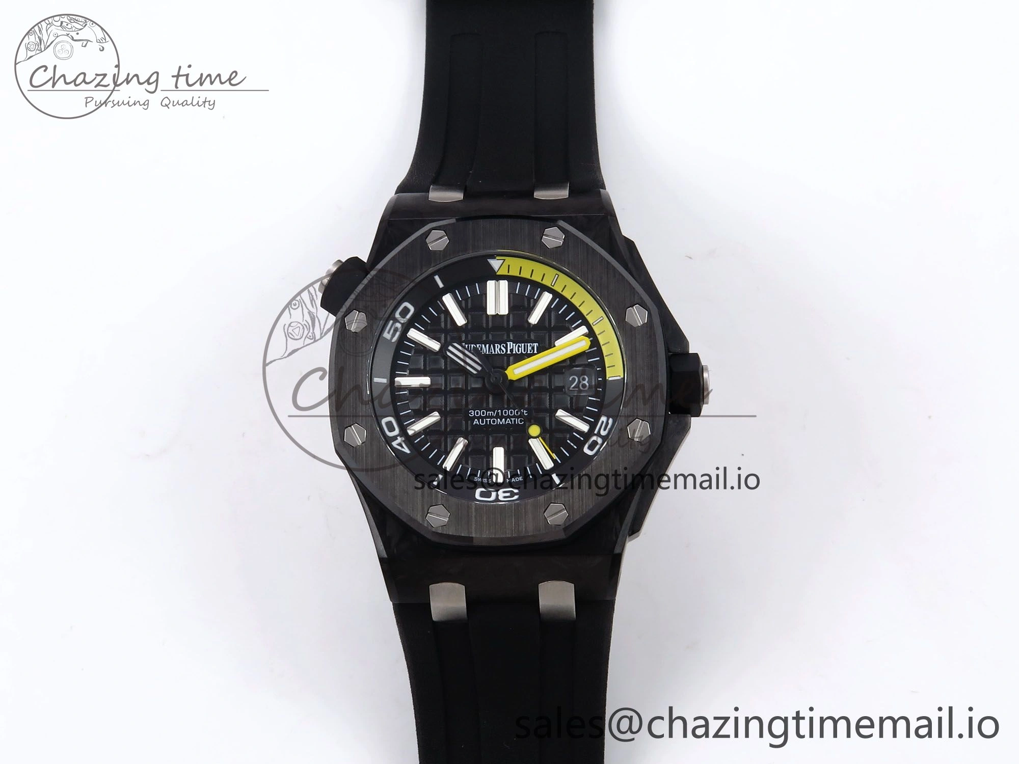 Royal Oak Offshore Diver 15706 Forged Carbon IPF Best Edition on Rubber Strap MIYOTA 9015