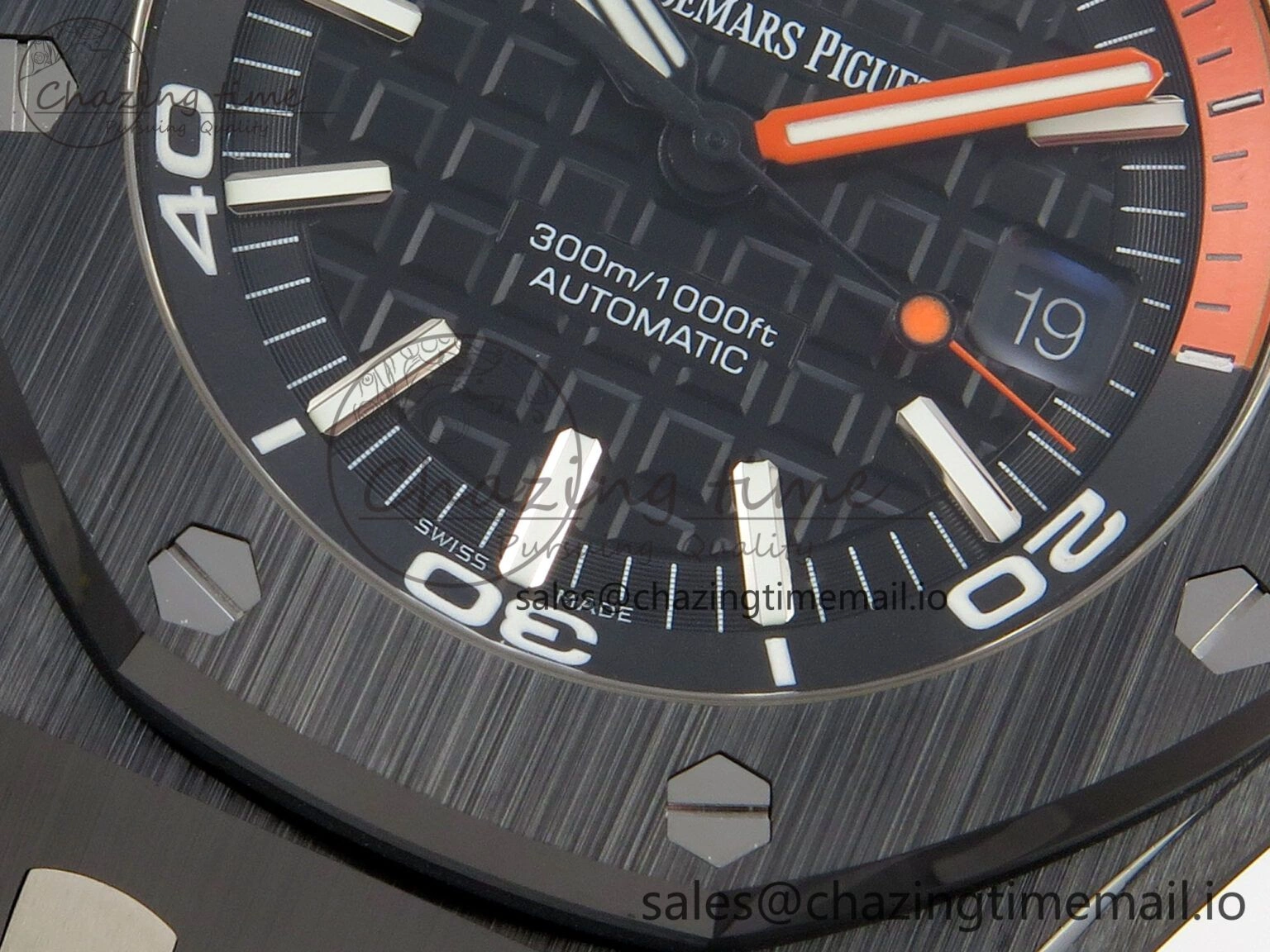 Royal Oak Offshore Diver 15707 Black Ceramic APSF Black Orange Dial on Black Rubber Strap SH3120 Super Clone