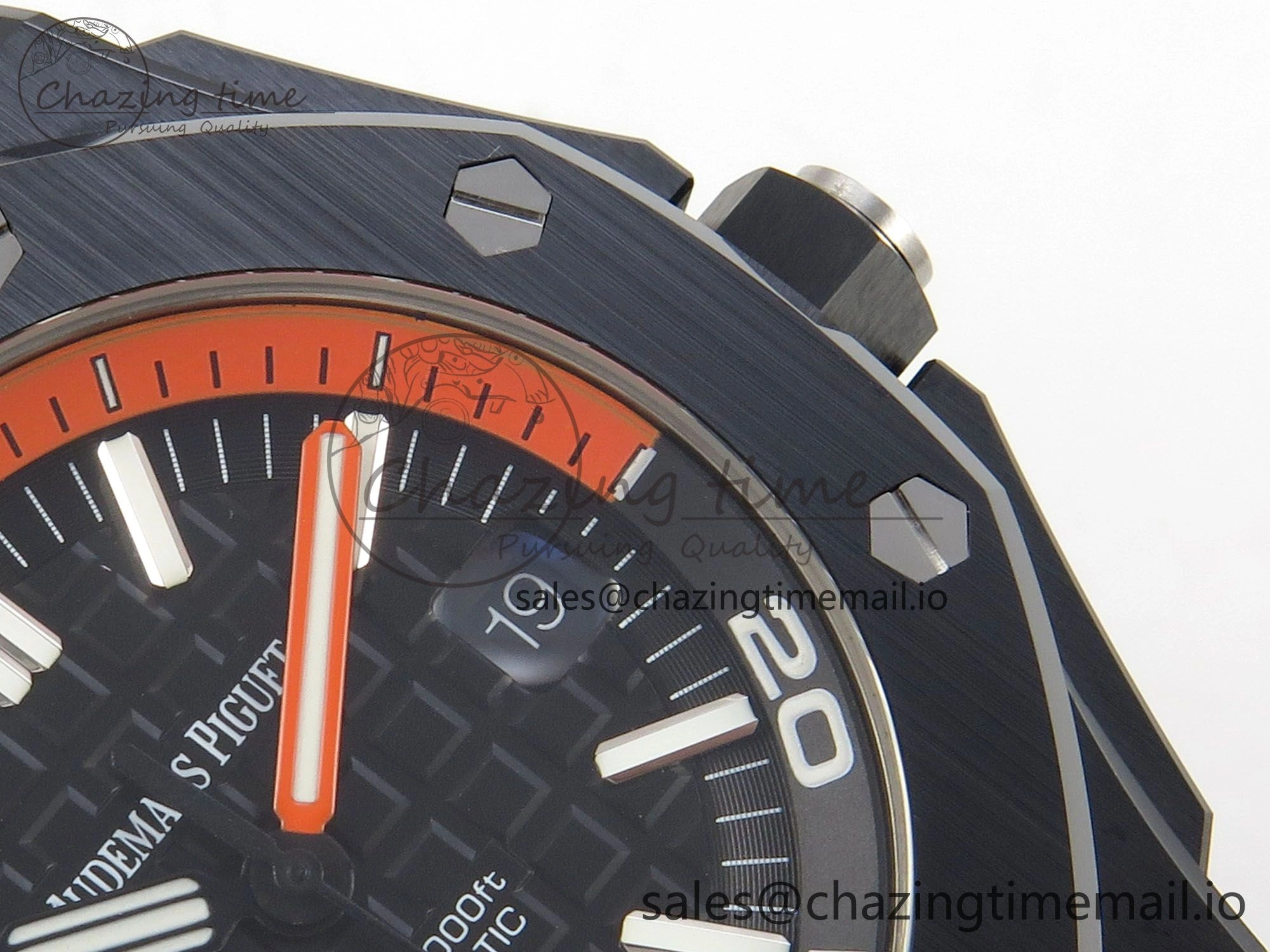 Royal Oak Offshore Diver 15707 Black Ceramic APSF Black Orange Dial on Black Rubber Strap SH3120 Super Clone