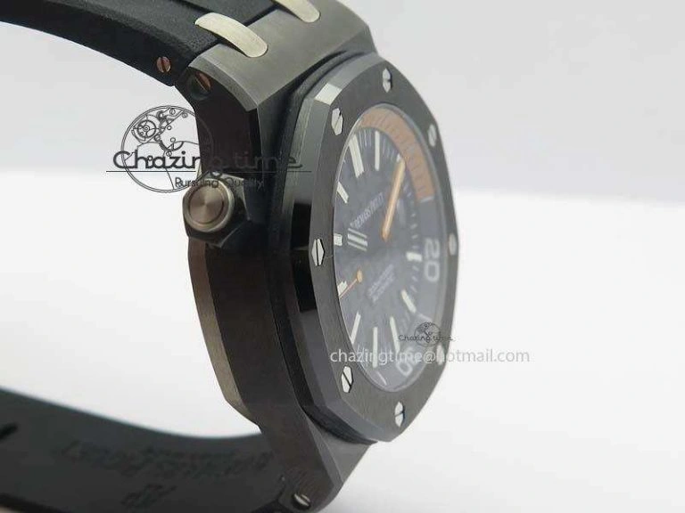 Royal Oak Offshore Diver 15707 Real Ceramic BP-Maker On Rubber Strap A3120