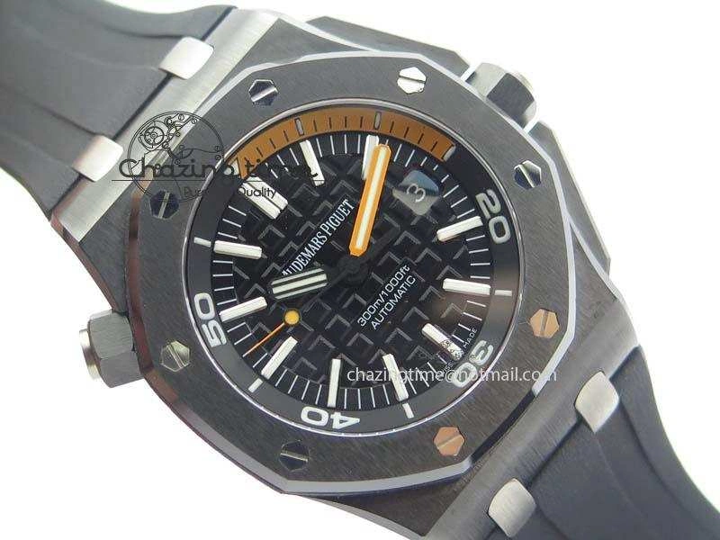 Royal Oak Offshore Diver 15707 Real Ceramic BP-Maker On Rubber Strap A3120