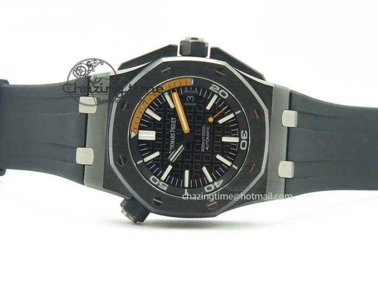 Royal Oak Offshore Diver 15707 Real Ceramic BP-Maker On Rubber Strap A3120