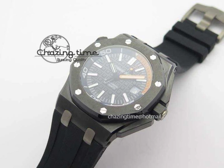 Royal Oak Offshore Diver 15707 Real Ceramic BP-Maker On Rubber Strap A3120