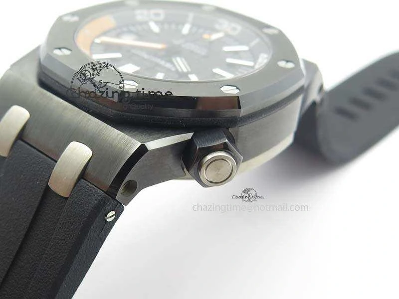 Royal Oak Offshore Diver 15707 Real Ceramic BP-Maker On Rubber Strap A3120