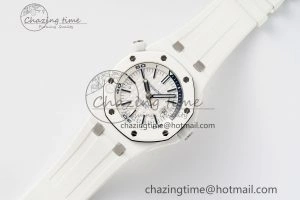 Royal Oak Offshore Diver 15707 White Ceramic APSF 1:1 Best Edition SA3120 Super Clone