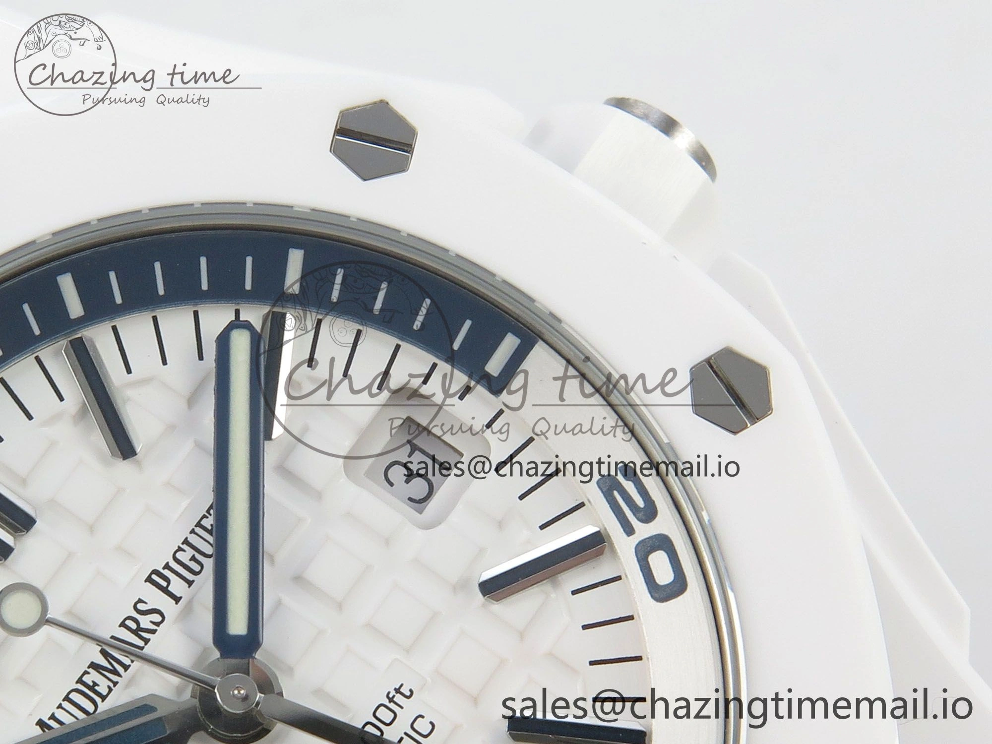Royal Oak Offshore Diver 15707 White Ceramic APSF White Dial on White Rubber Strap SH3120 Super Clone
