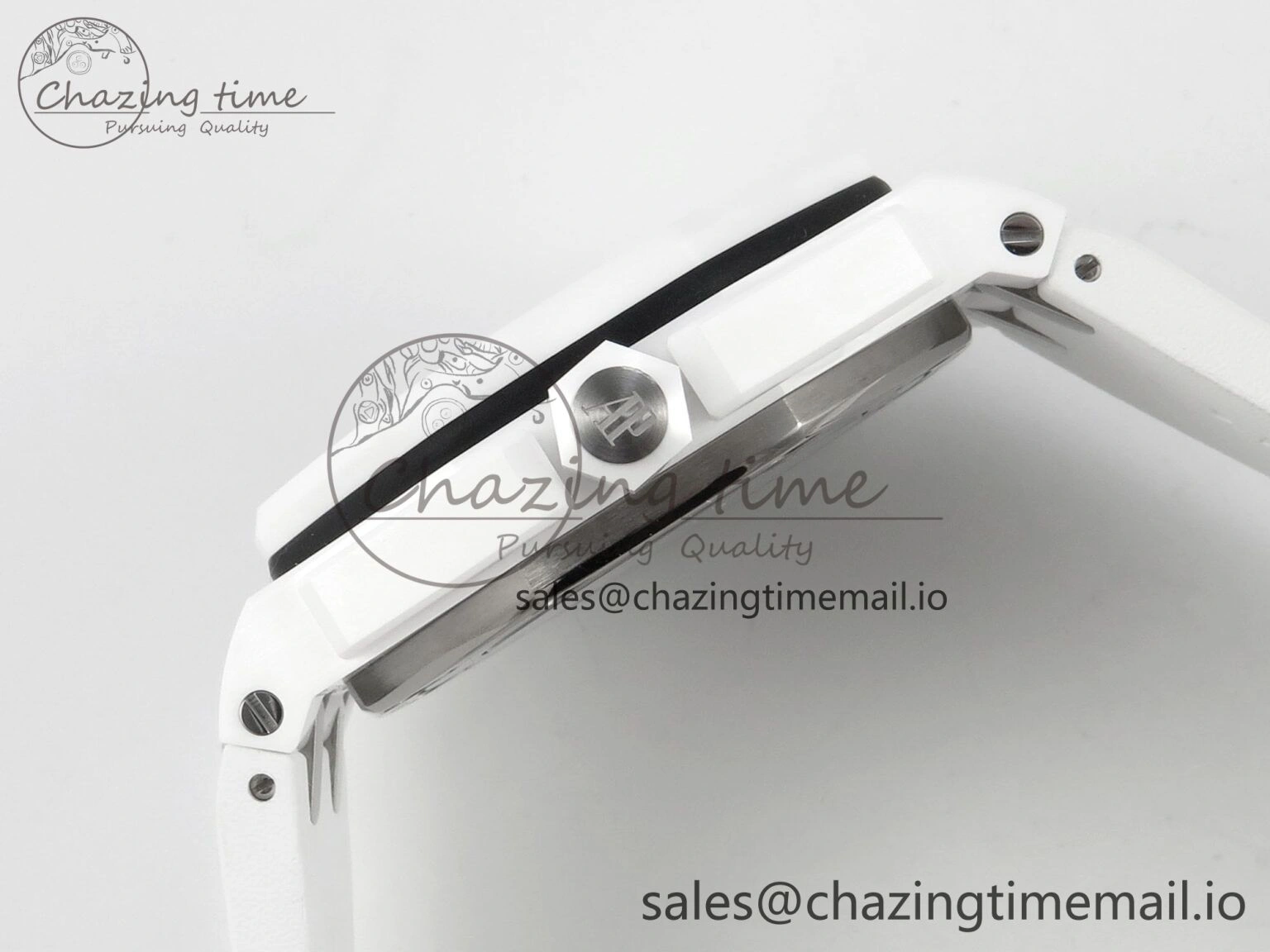 Royal Oak Offshore Diver 15707 White Ceramic APSF White Dial on White Rubber Strap SH3120 Super Clone