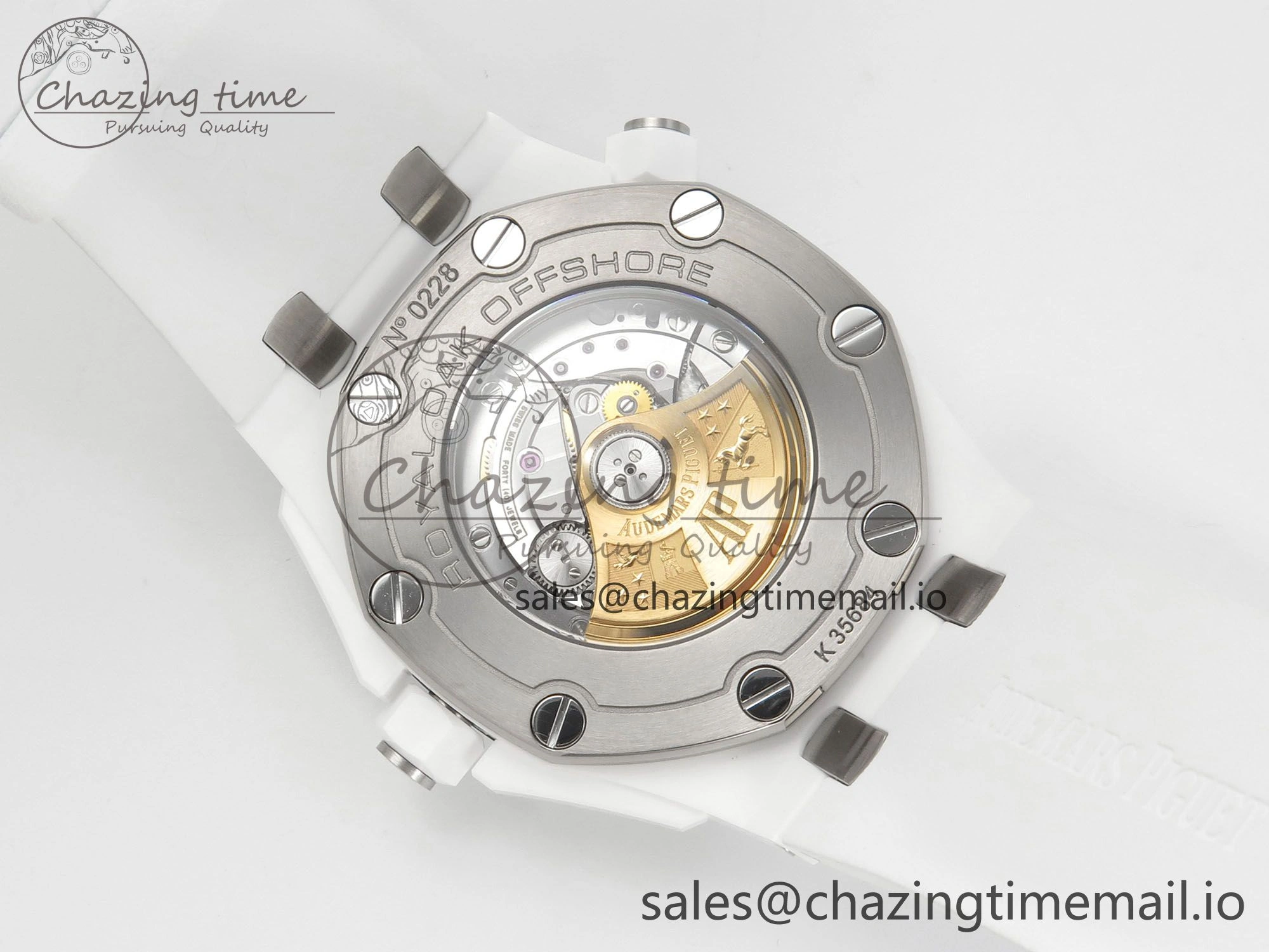 Royal Oak Offshore Diver 15707 White Ceramic APSF White Dial on White Rubber Strap SH3120 Super Clone